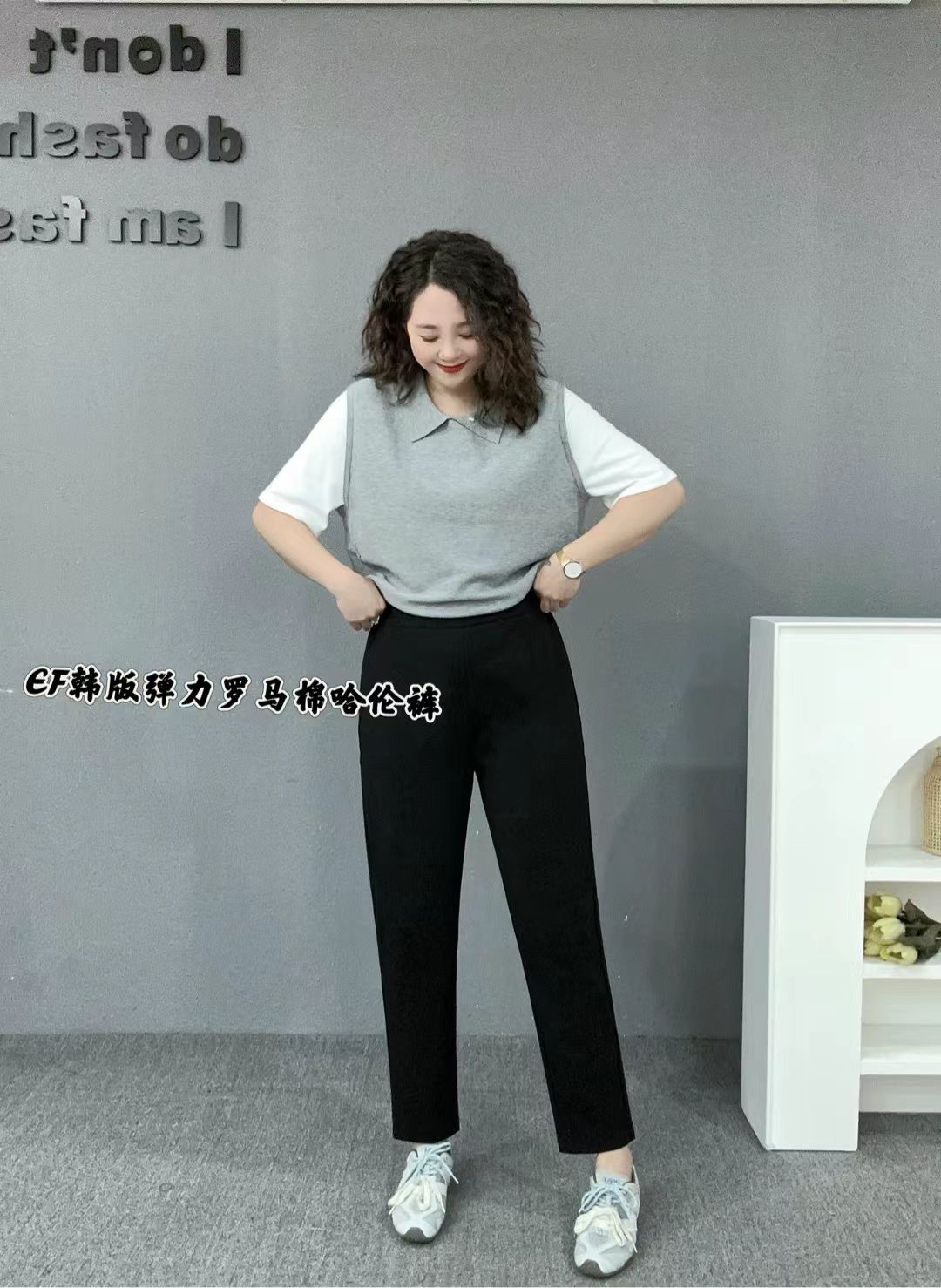 EF频道休闲罗马棉弹力哈伦裤大码女装宽松裤子特价