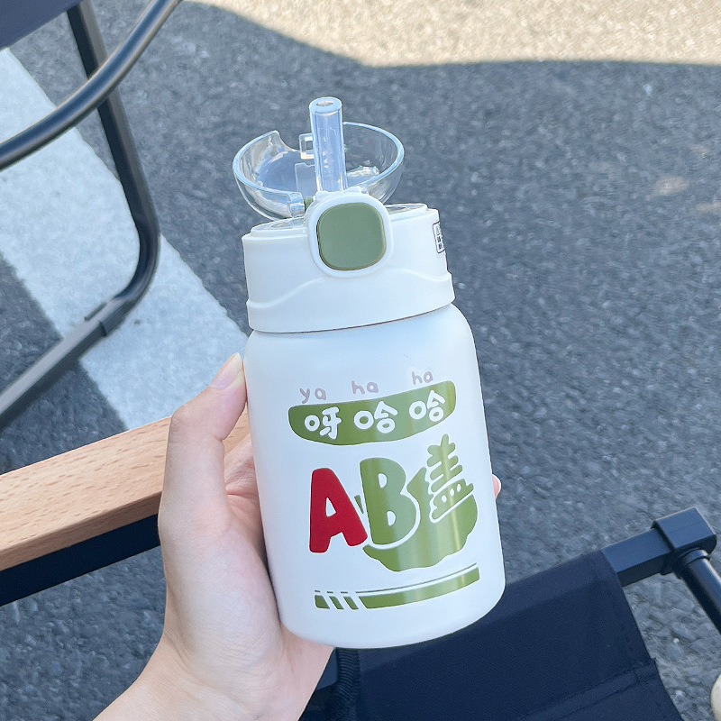 2026新款保温水杯女吸管保温杯女生高颜值可爱娃哈哈水杯ad钙奶杯