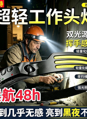 清贝特LED头灯超轻挥手感应夜钓