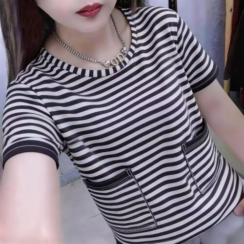 2026新款夏季条纹短袖T恤女