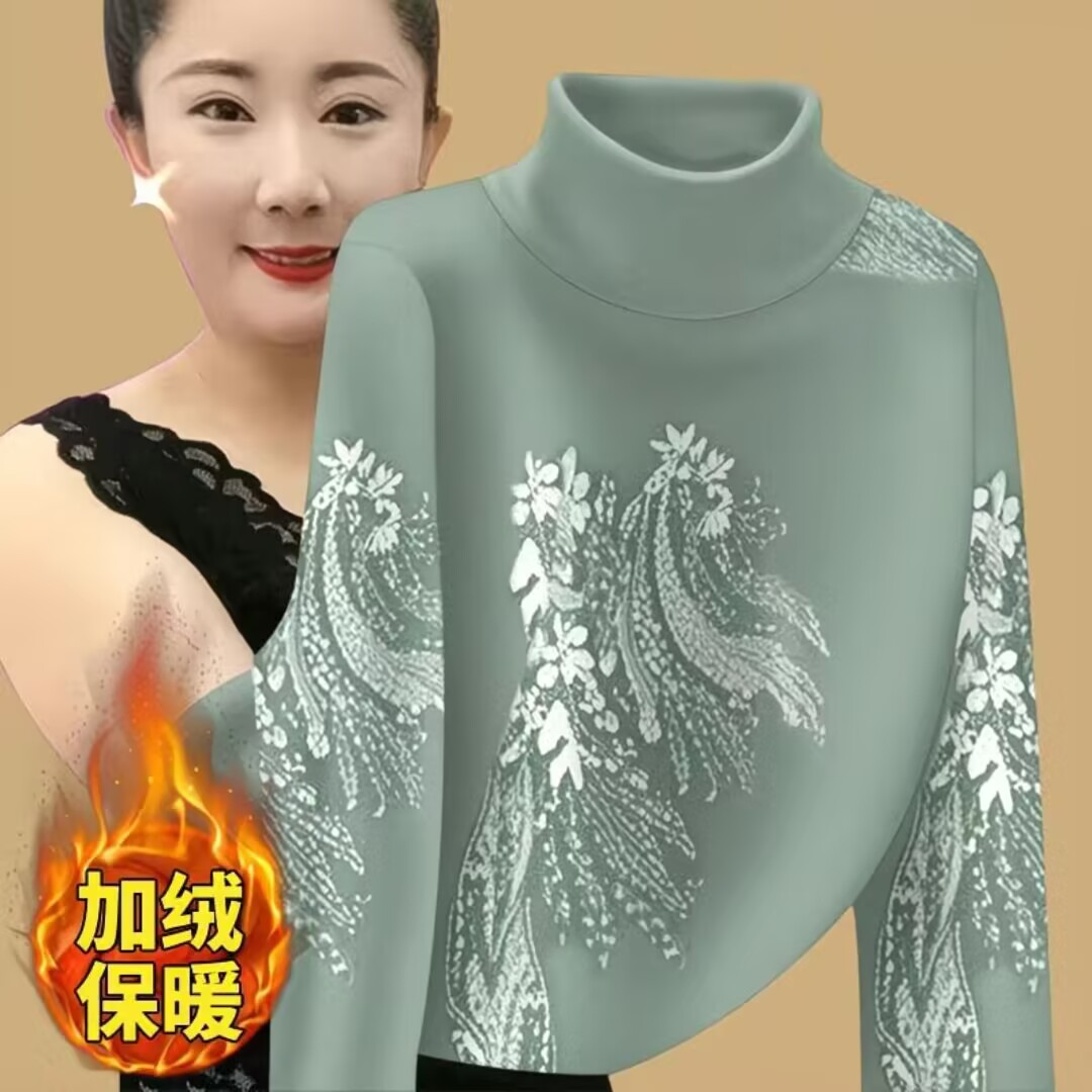 新品2025秋冬爆款T恤打底衫时尚洋气女装保暖上衣德绒半高领长袖