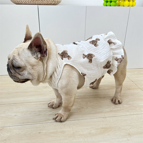 巴哥法斗狗狗纯棉透气背心裙子