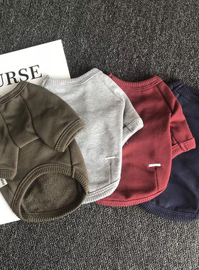 巴哥法斗打底衫 狗狗衣服打底衫纯色卫衣纯棉T恤小型犬秋冬狗衣服