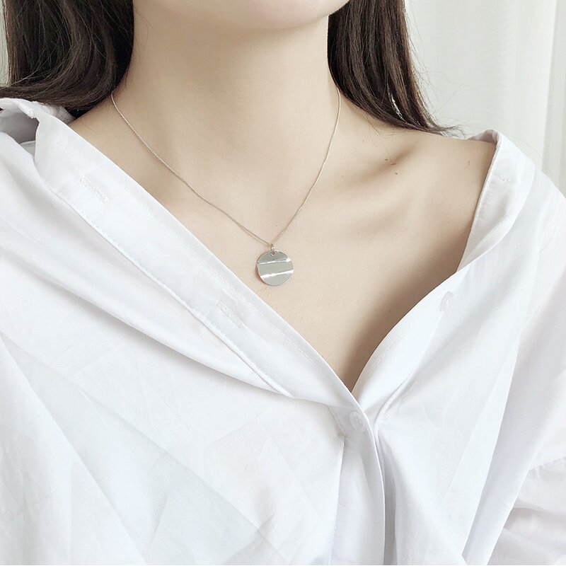 Design models S925 Sterling Silver Necklace wave circular Necklace Sideways clavicle fashion Simplicity Pendant Nested chainin the Accessories/Fashion Jewelry, Necklace  category - from Buy2taobao.com to provide professional Taobao agent buy service