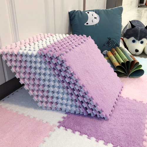 家用脚垫坐垫地垫海绵垫加绒垫泡沫垫地板垫拼接地毯卧室地垫厚毛