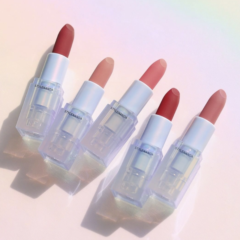 3CE口红蓝色夏季新品镭射哑光breezypink透明新款亚克力azurepink