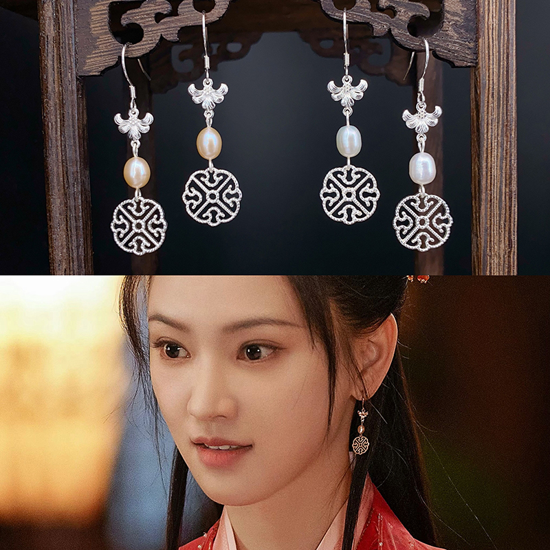 中国风珍珠女纯铜汉服配饰耳环
