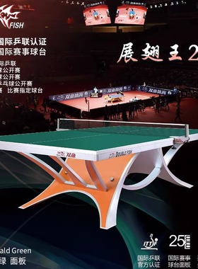 双鱼展翅王2代乒乓球桌大赛标准室内黑色乒乓球台比赛台绿色紫色