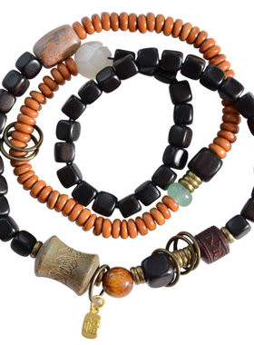 小阁楼男女绿檀木民族风手串