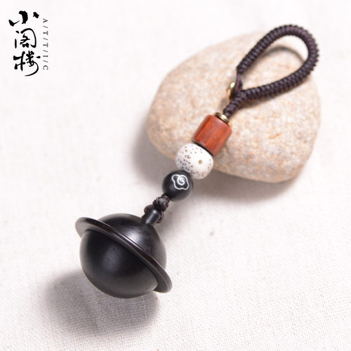 银河星球铃铛黑檀木储物瓶子吊坠