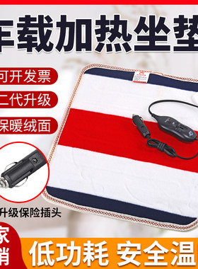 12v汽车车载电热坐垫冬季货车电热毯24伏点烟器加热座垫椅usb接口