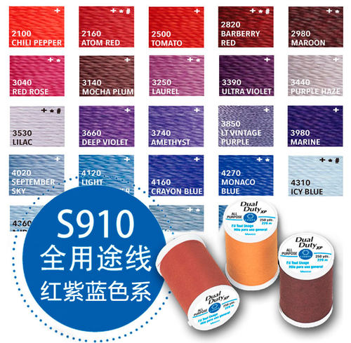 美国进口手缝贴布红蓝色线
