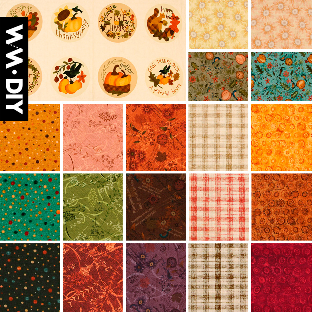 复古图谱几何小花型条纹进口RWOAN面料服装棉布拼布手工DIY面料