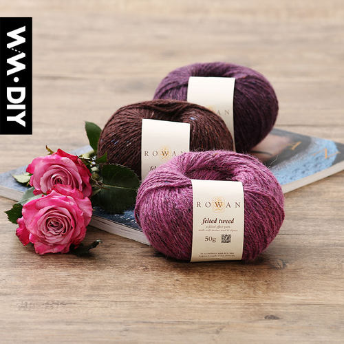 rowan美国进口花呢羊驼diy红色系