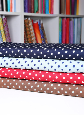 水玉/日本进口围巾花布料/拼布手工diy/纱质棉布/YUWA/50*55cm