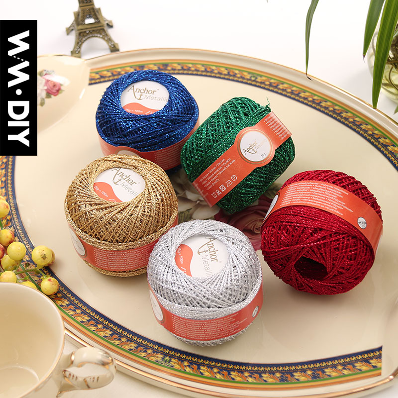 德国进口安卡anchor 金属蕾丝线 手钩线 编织 一团25克 约100米