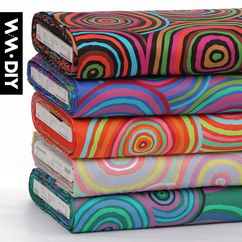 年轮美国进口斜纹印花棉布料服装面料拼布手工diy罗旺90*270cm