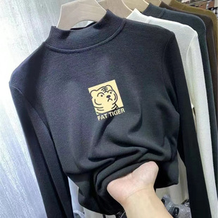 秋冬新款 打底 儿童百搭半高领双面德绒保暖内搭上衣中大小孩冬季