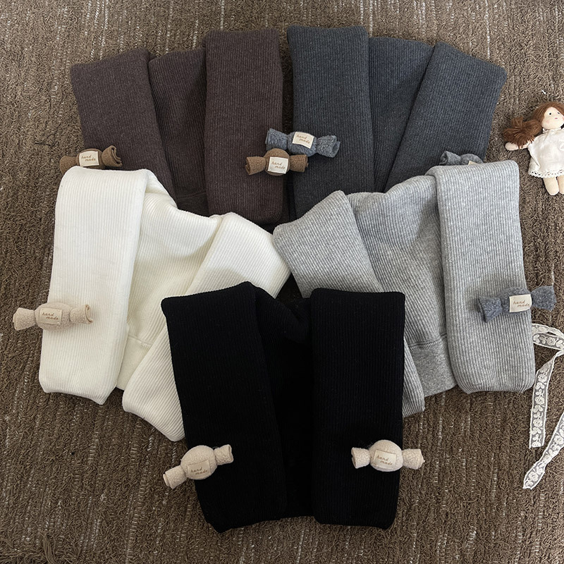 hotmoon冬季新品糖果布偶装饰韩系加厚加绒女儿童宝宝打底裤袜女