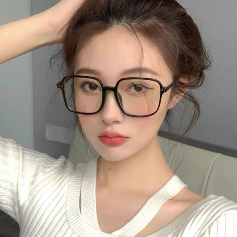 黑框近视眼镜女韩版潮超轻大框可配度数方框素颜眼镜框女大脸显瘦
