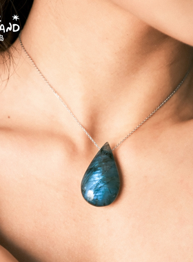 野矿岛月光石不对称项链女锁骨链