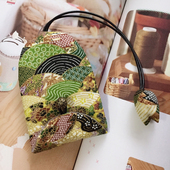 复古手工布艺钥匙包抽拉式 女士时尚 汽车遥控器家用钥匙保护套定制