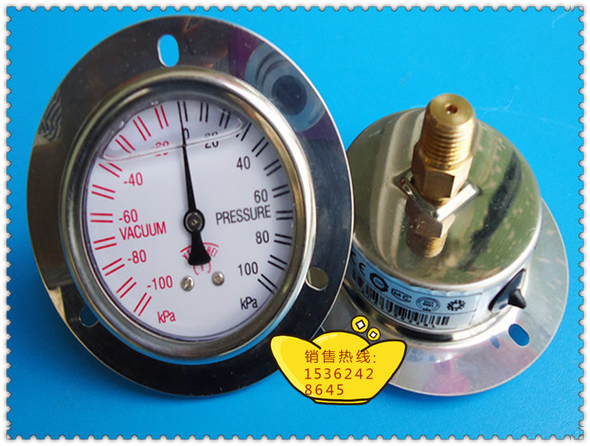 60MM轴向带边（嵌装式)正负100KPA充油耐震压力真空表