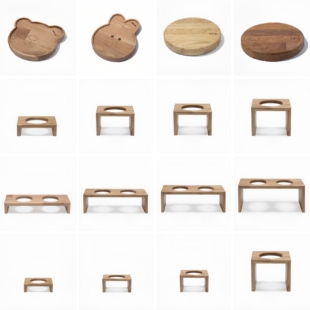 克拉宠物 韩国BRIDGE.DOG宠物碗架实木猫狗餐桌 韩国专柜bd碗架