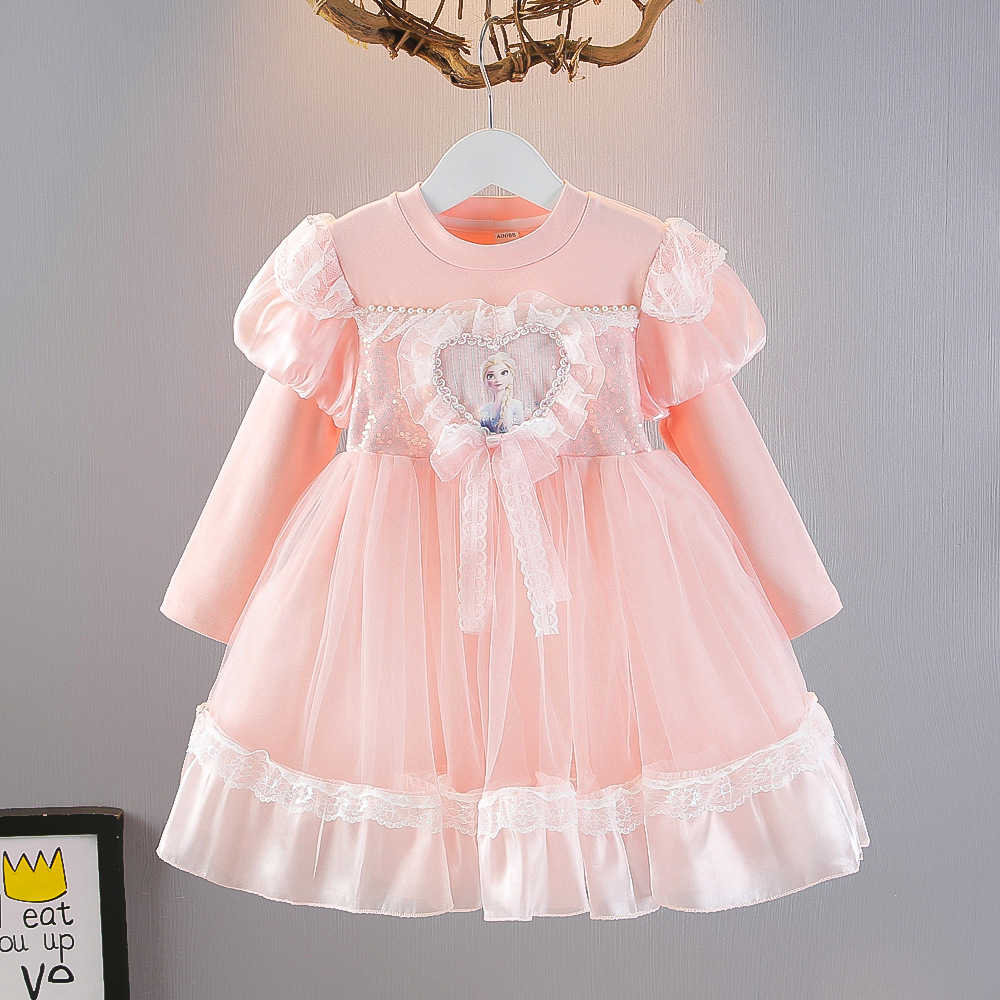 艾莎公主裙爱莎女童连衣裙子洋气