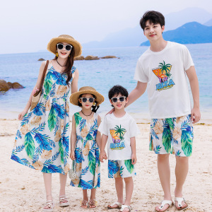 亲子装夏季海边度假沙滩套装