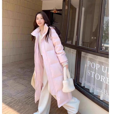 新国标90白鸭绒超长款羽绒服男女