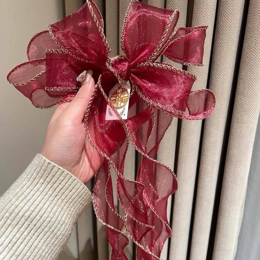 结婚窗帘绑带新款蝴蝶结丝带喜庆婚礼喜字挂件婚房装饰布置鱼尾,居家布艺,窗帘绑带,淘宝优惠券,粉丝福利购,淘宝优惠卷