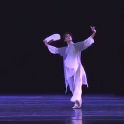 男新款中国风古典身韵舞蹈练功服上衣艺考太极剑舞演出水墨套装服