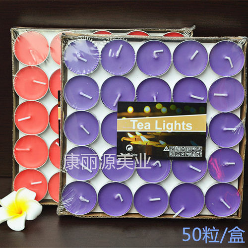 正品 香薰蜡烛小蜡烛超长燃烧时间无烟水果香味婚庆生日表白 50装