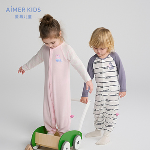 奶皮衣 连体爬服3A抗菌 AIMER Kids小猪佩奇IP男女婴幼宝宝A类长袖