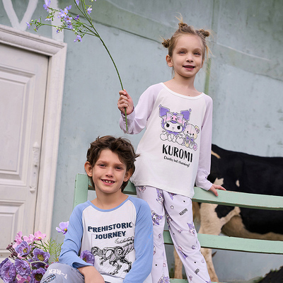 Aimerkids爱慕儿童酷洛米IP男女孩长袖睡衣裤家居服新品|奶皮衣