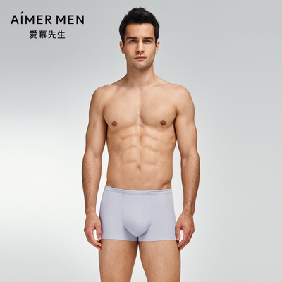 爱慕先生23AW高莫真丝U型裤男士包腰平角裤男士内裤NS23K021