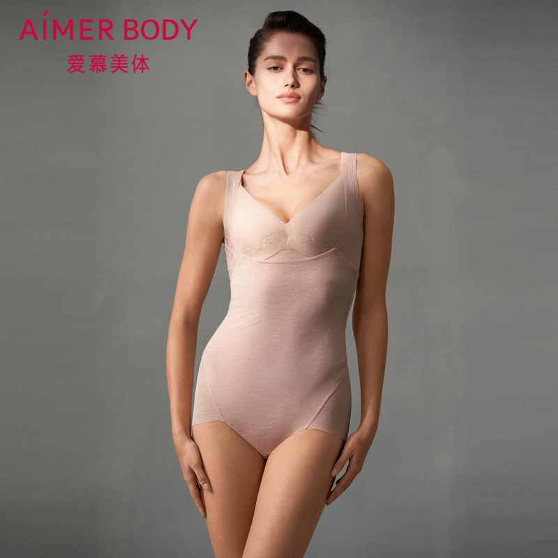 爱慕美体凉风夏梦夏季女士连体平角美体衣连体长款AD350451