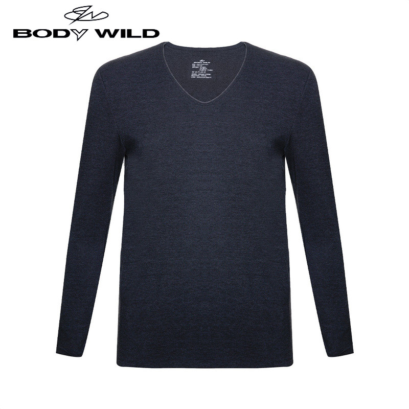 BODY WILD双层加厚保暖衣男士内衣秋衣长袖上衣冬季款ZBN72ZP2