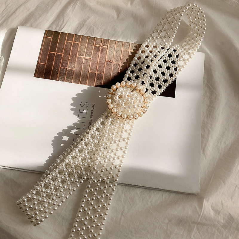 珍珠新款百搭风西装气质时髦腰封