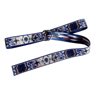 民族风彩色花纹腰带女个性百搭双环扣裤带简约帆布学生牛仔裤皮带