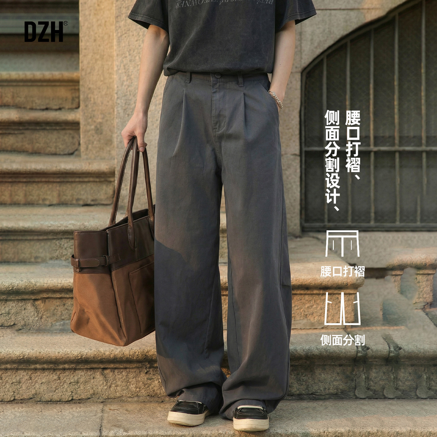 男士巨好看的窄版直筒裤男秋季2026新款纯棉工装裤美式长裤休闲裤