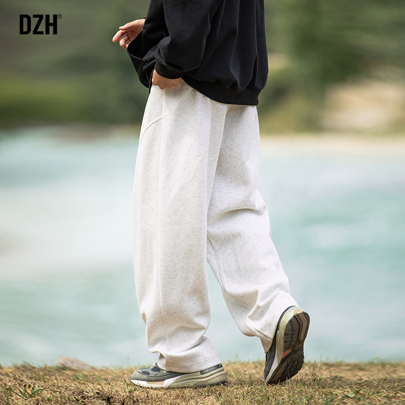 男生浅灰色运动裤男款秋冬直筒加厚2025新款休闲卫裤男款裤子潮牌