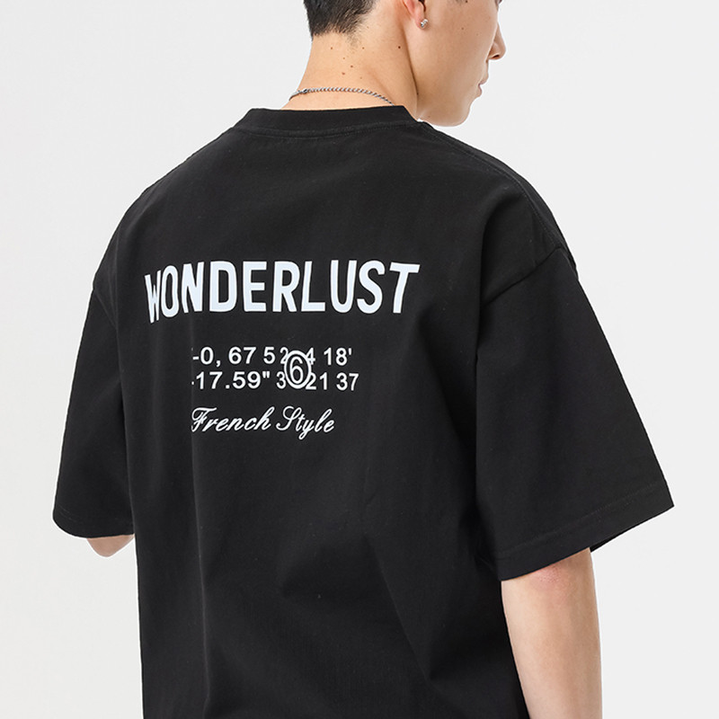 男士重磅黑色t恤男2026新款夏季男款短袖美式高街情侣装半袖体恤