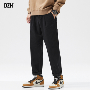 男士黑色直筒工装裤潮牌男小个子裤子男款显高休闲裤2025新款秋季
