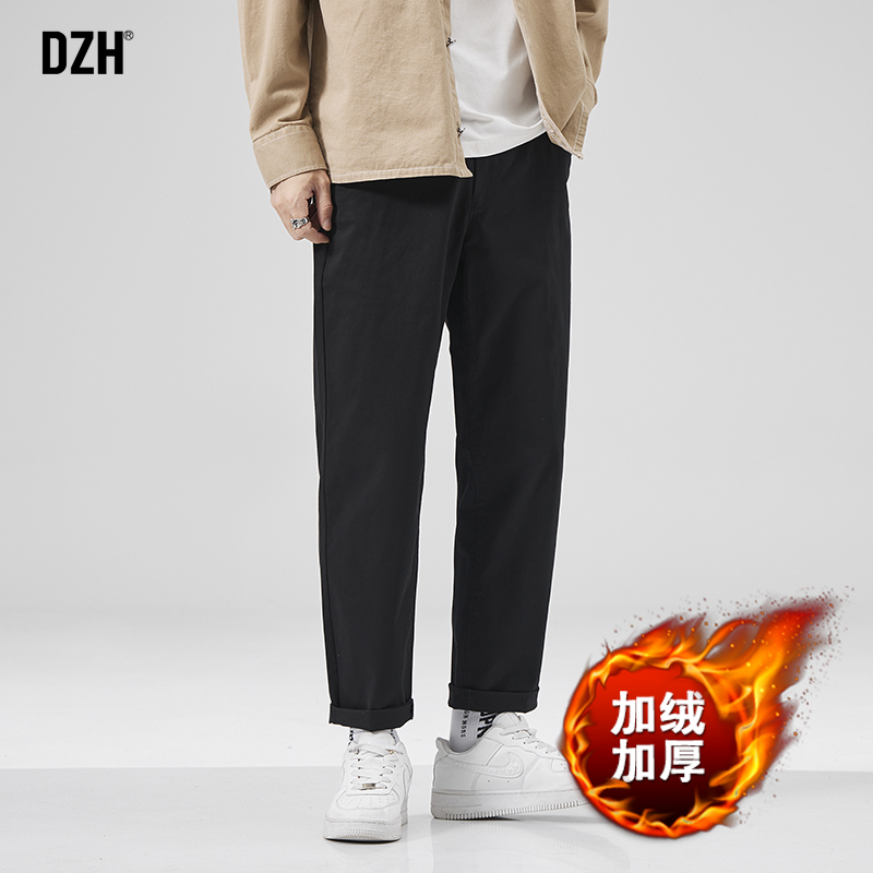 男士加绒休闲裤男款秋冬款2025新款宽松加厚裤子男款冬天休闲长裤