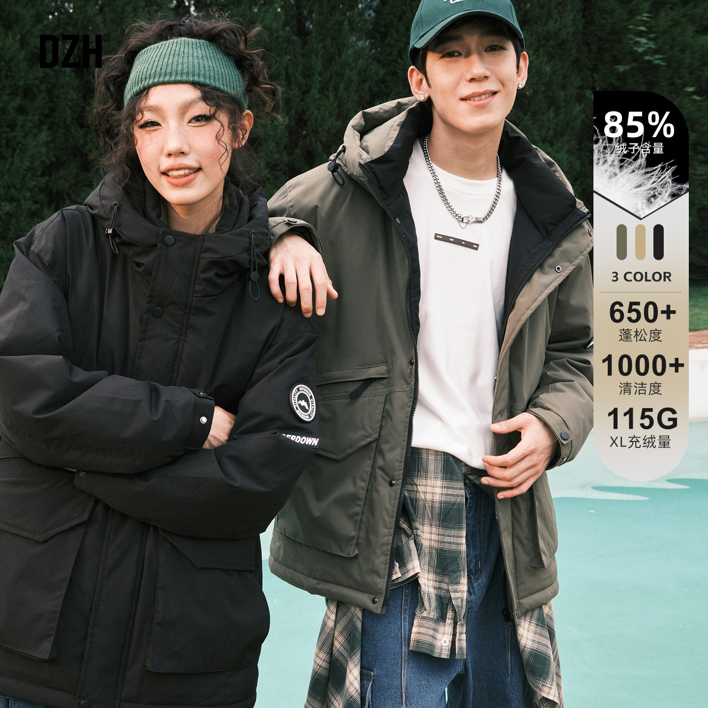工装羽绒服防风保暖情侣羽绒外套