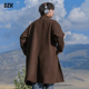 加厚风衣外套2026新款 冬季 高级感 咖色毛呢大衣男英伦风中长款 男士