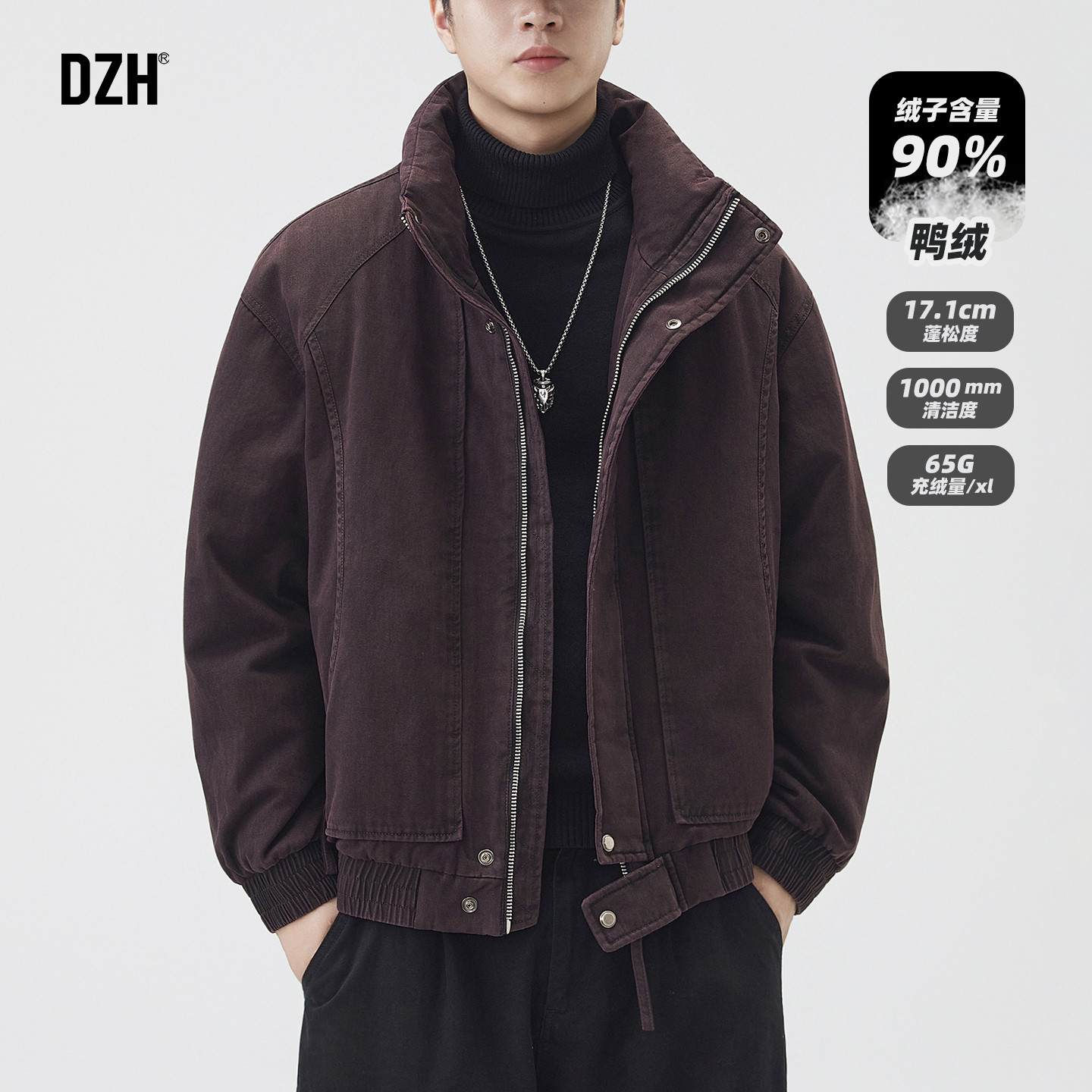 男士纯棉保暖立领羽绒服夹克男款冬季2025新款加厚外套防寒服男装