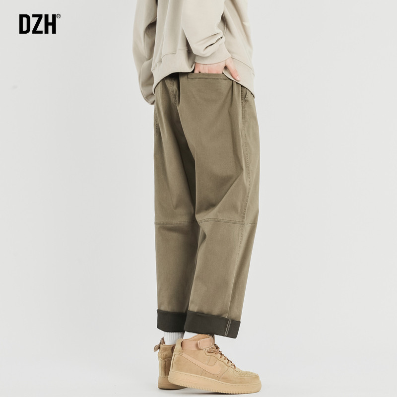 男士卡其色工装裤男裤子宽松直筒休闲裤长裤秋季男裤阔腿裤伐木裤,男装,休闲裤,淘宝优惠券,粉丝福利购,淘宝优惠卷